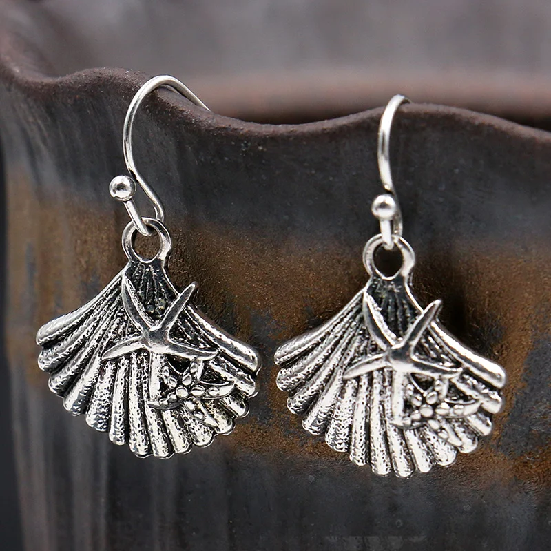 Античные серебряные модные серьги резные цветы спиральный текстурный узор