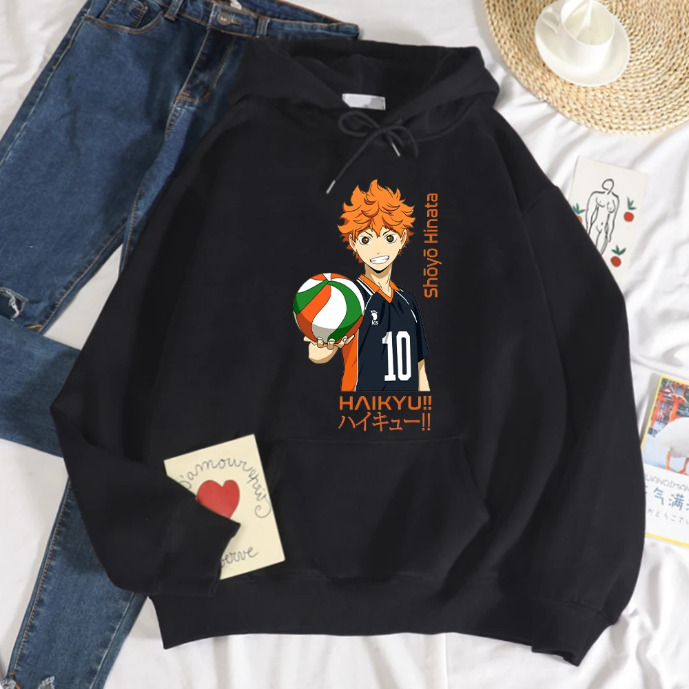 

Haikyuu Womens Hoodies Anime Hinata Shoyo Streetwear Harajuku New Autumn Casual Clothing Fleece Oversized Sweatshirts For Female