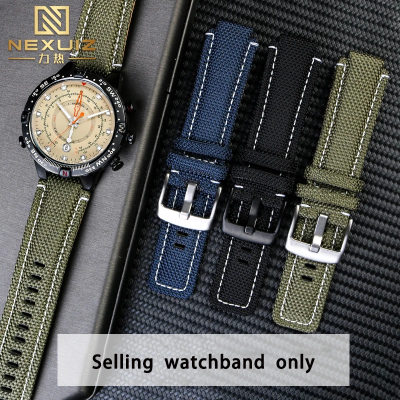 

Convex canvas strap 24 * 16mm for T-imex tide compass nylon canvas strap t2n720 t2n721 tw2t76400 / 300 men's watch strap chain