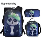 Детские школьные ранцы для девочек-подростков Nopersonality, рюкзак для книг Galaxy Panda, комплект сумок для начальной школы