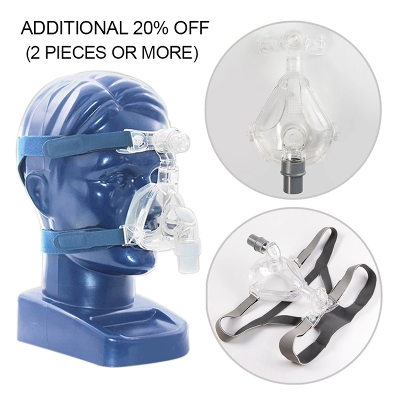 NM1/NM2 Full Face Mask CPAP Auto BiPAP With Free Headgear White S M L for Sleep Apnea OSAHS OSAS Snoring People | Красота и здоровье