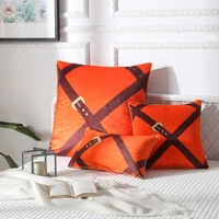 home decorativemodern printed leather buckle pillow sofa office cushion cover cushion cover pillow cover pillow case