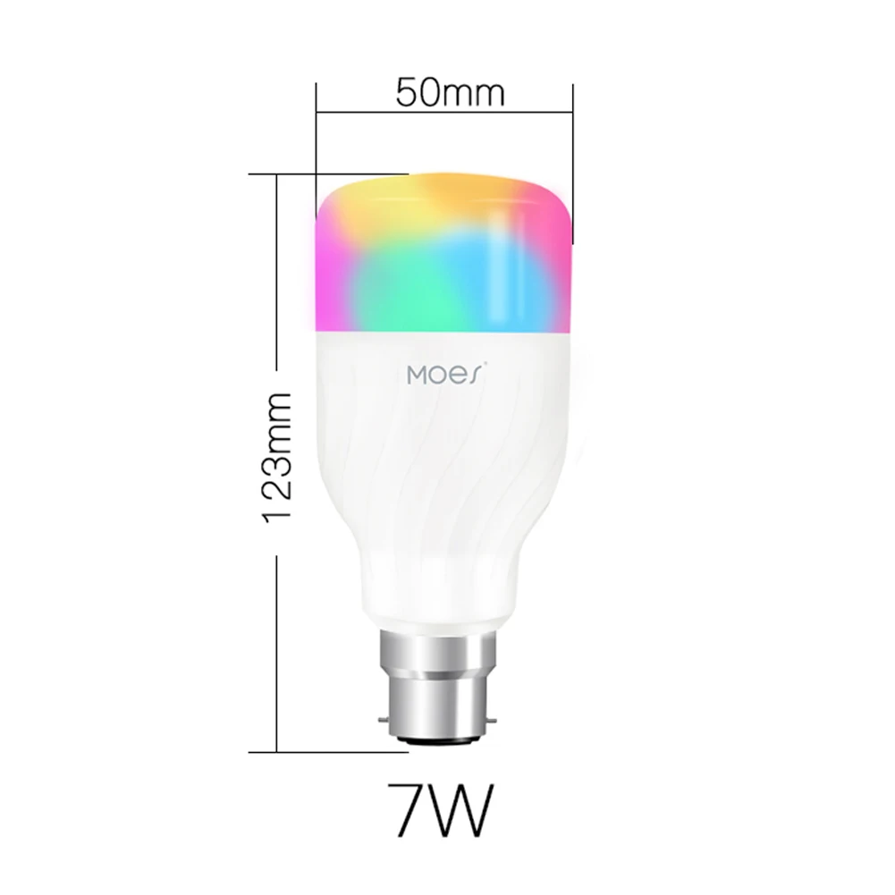 

WiFi Smart Light Bulb Intelligent Colorful LED Lamp 7W RGBW APP Remote Control Works with Alexa Google for Smart Home B22