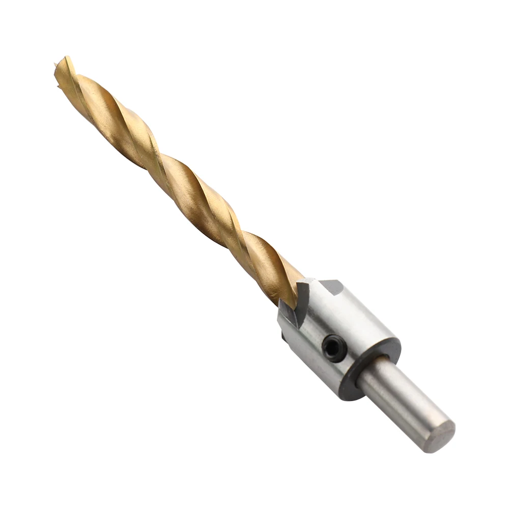 

8/10mm Chamfer Drill Bit Steel Countersink Drill Bit Carpentry Woodworking Boring Tool Round Shank With Hex Key
