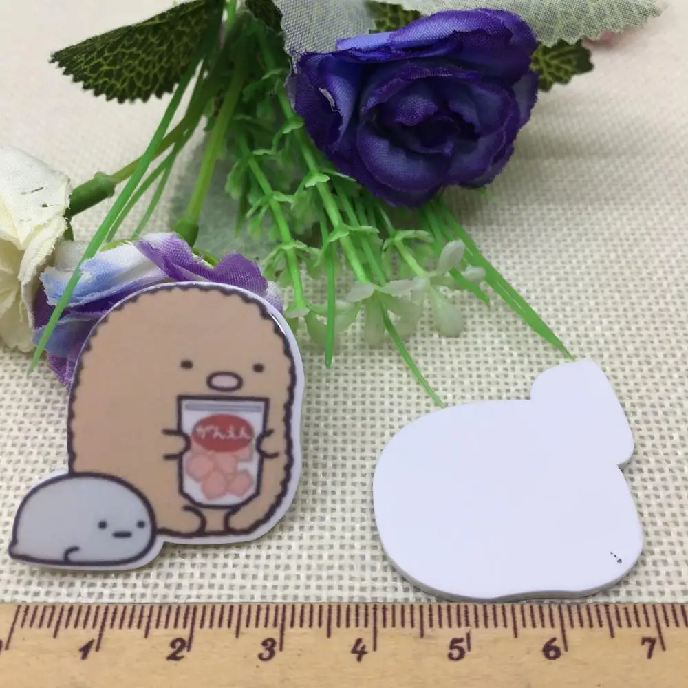 Черный никель 10 шт/лот японский мультфильм DIY милый девочка Праздничное оформление дома ремесла плоские пластмассовые резиновые аксессуары для волос ремесла - Цвет: Черный никель