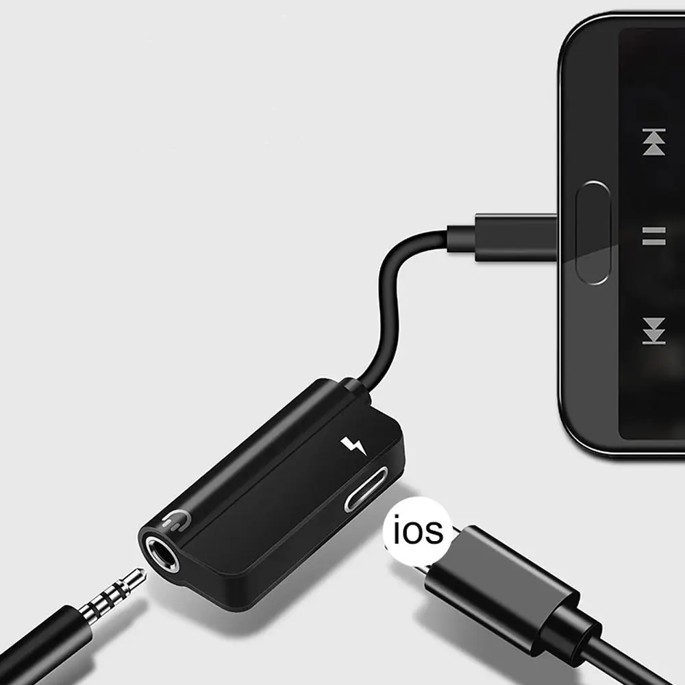 Audio Adaptador Charging Earphone Cable For iPhone 11 12 Pro Max X XS Max Aux Jack Headset Lighting 3.5mm To Headphone Splitter