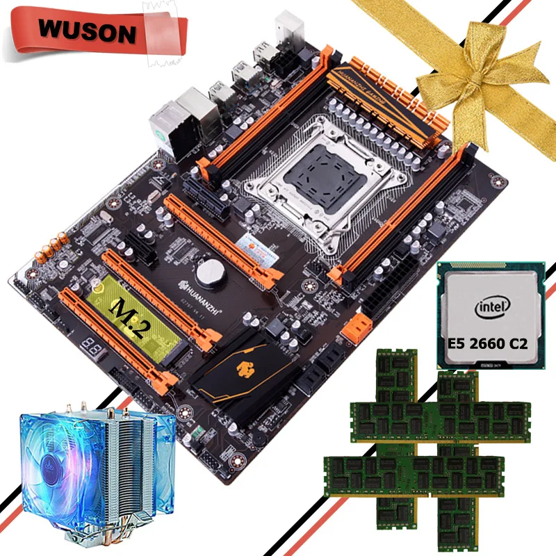 Игровая материнская плата HUANANZHI X79 Deluxe LGA2011 высокоскоростной процессор Xeon E5 2660 C2