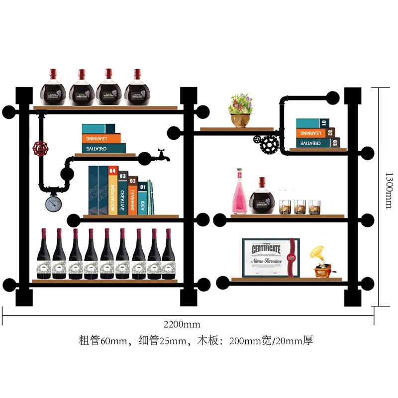 Ретро дизайн Винтажный винный шкаф деревянный Бар Кухонный держатель для