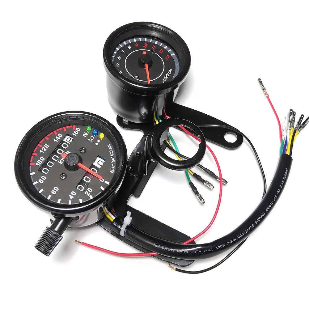 Универсальный двойной мотоциклетный спидометр тахометр с кронштейном