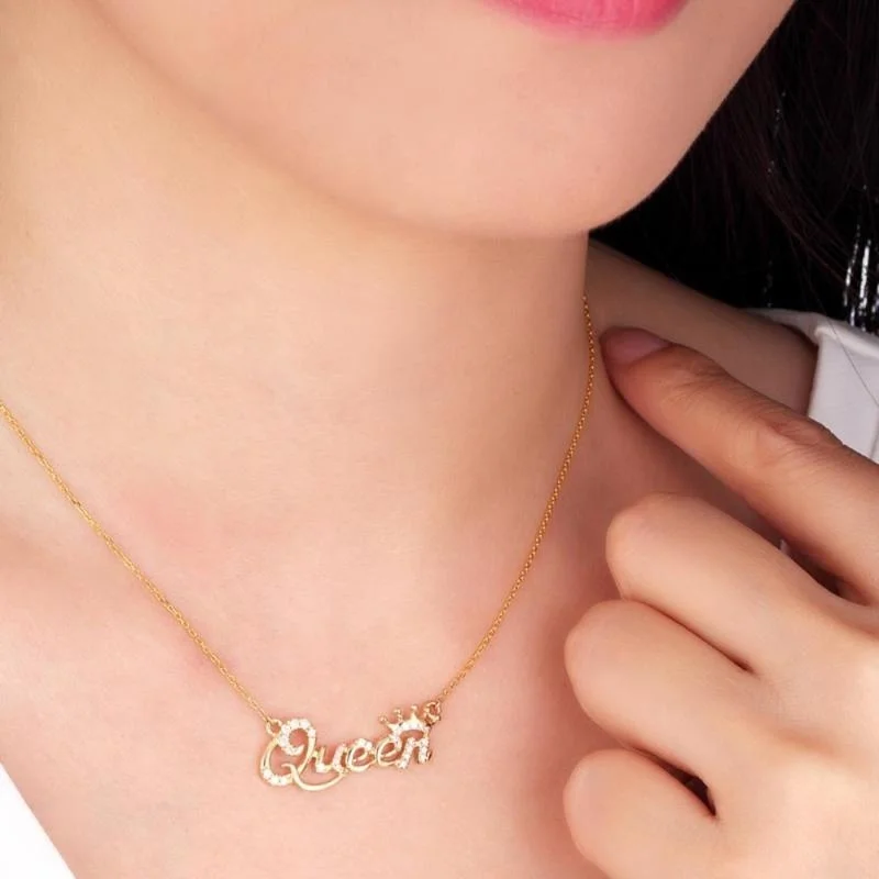 Popular Sweater Necklace Women Clavicle Chain Jewelry Alphabetical Queen Rhinestone Short Music Note Shaped Cute | Украшения и