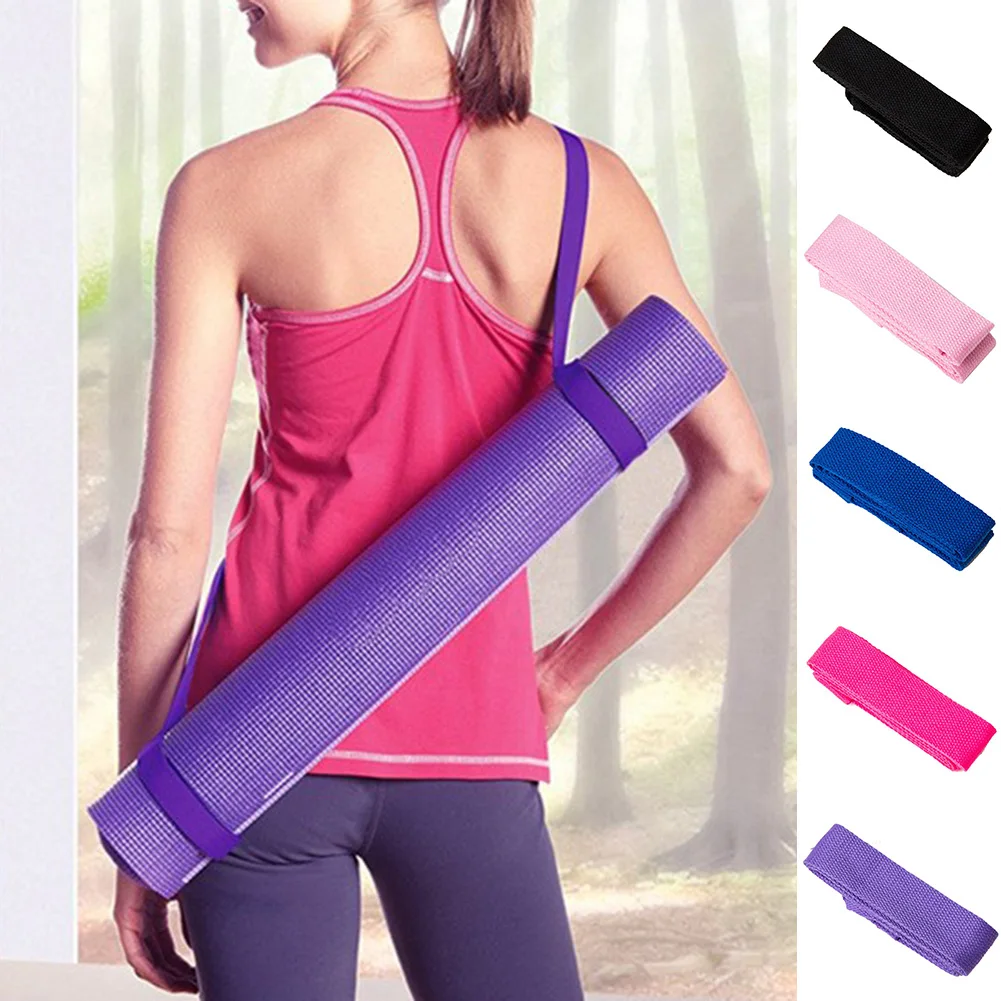 

1pc 150cm Adjustable Yoga Mat Strap Belt Polyester Cotton Sports Carry Sling Shoulder Exercise Stretch Fitness Elastic Yoga Belt