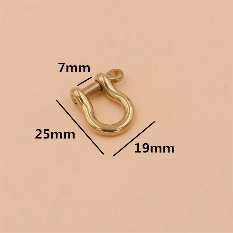 7mm 2 шт. цельное Латунное d-образное кольцо в виде застежки для брелока, металлические пряжки для сумок, пряжки для ремней, крючки, застежка, сделай сам, кожаная сумка, аксессуары для рукоделия - Цвет: 7mm