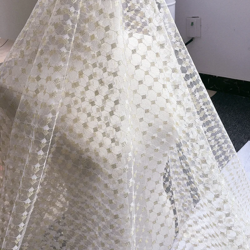Width160cm кружевные блестящие золотые линии точка марли перспектива ткань Для