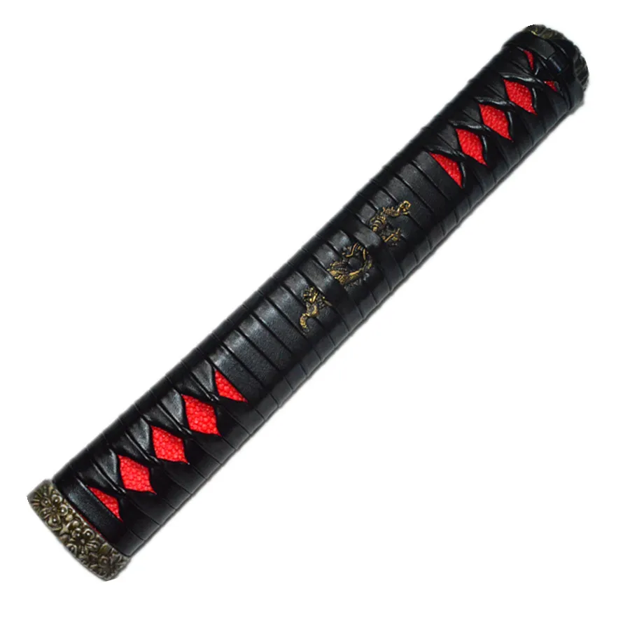 Высококачественная ручка Tsuka Fitting Black натуральная кожа Ito Red натуральный Rayskin сплав