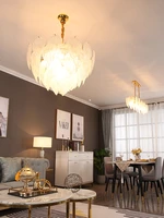 postmodern luxury led chandelier leaf shaped living room chandelier nordic fashion decorative crystal bedroom dining room lamp