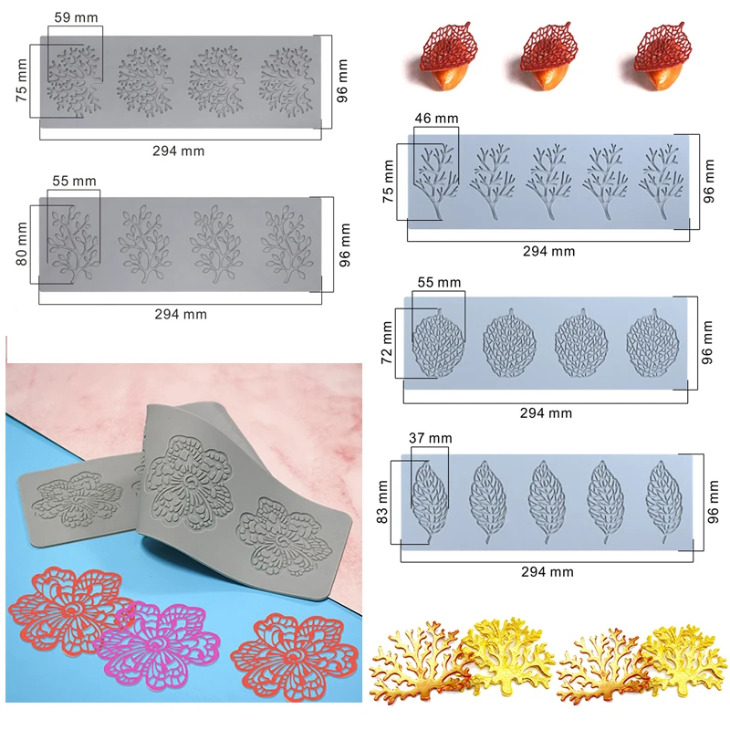 

Cake Mold Lace Mat Silicone Pad Cake Decorating Baking Tools Honeycomb Butterfly DIY Leaf Feather Coral Silicone Mold Flower