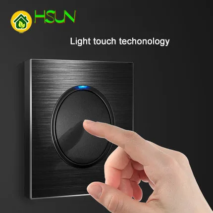 Aluminum alloy panel 86 type 1 2 3 4 gang way black Switch socket light Europe Industry France Germany UK led | Обустройство дома