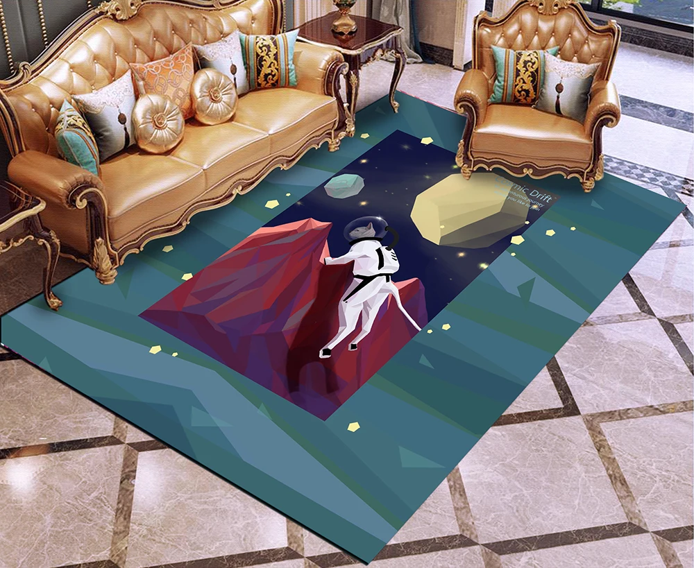 Drift Universe Cartoon Cat Rug Carpets For Living Room Bedroom Decor Anti-Slip Floor Mat Kids Boys Gifts | Дом и сад