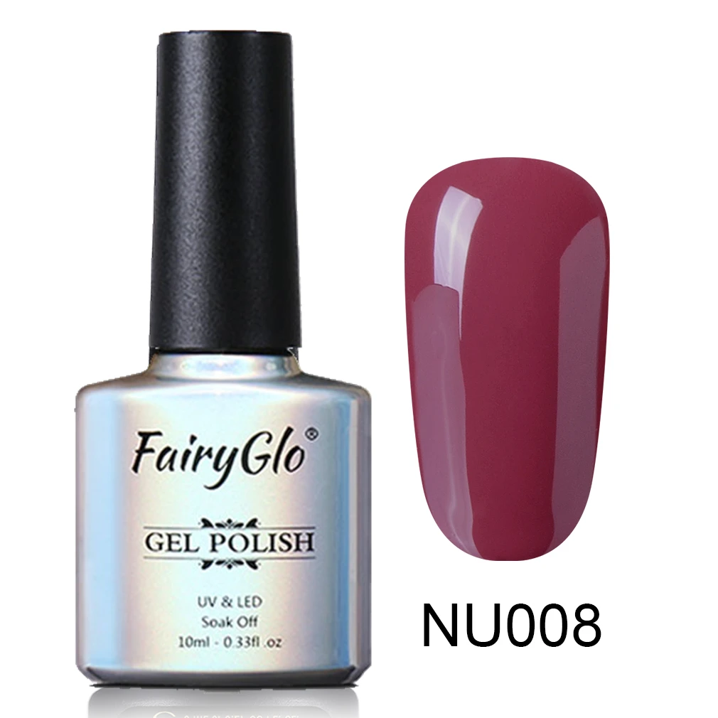 FairyGlo 10 мл Гель-лак с блестками Гибридный лак для маникюра ногтей, полустойкое к полу Перманентный лак для ногтей УФ Гель-лак био-Гели Soak Off Nail Art Эмаль - Цвет: NU008