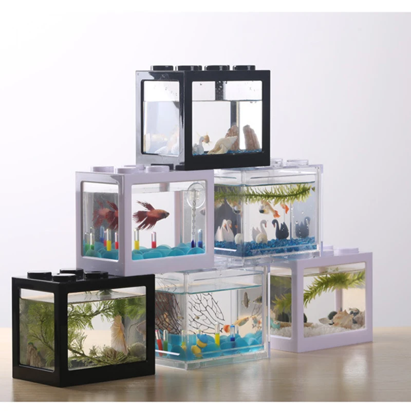 

Creative Mini Multicolor Stackable Building Blocks Ecological For Aquarium Fish Tank Small Reptile Pet Box Landscape Seawe