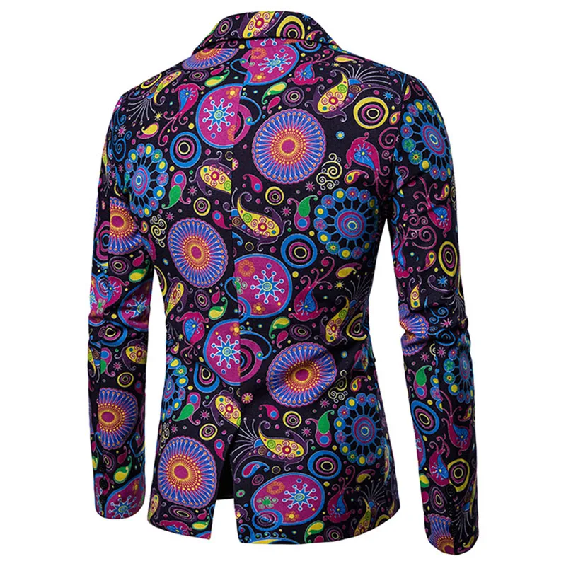 Мужской повседневный пиджак с принтом приталенный Свадебный костюм из двух