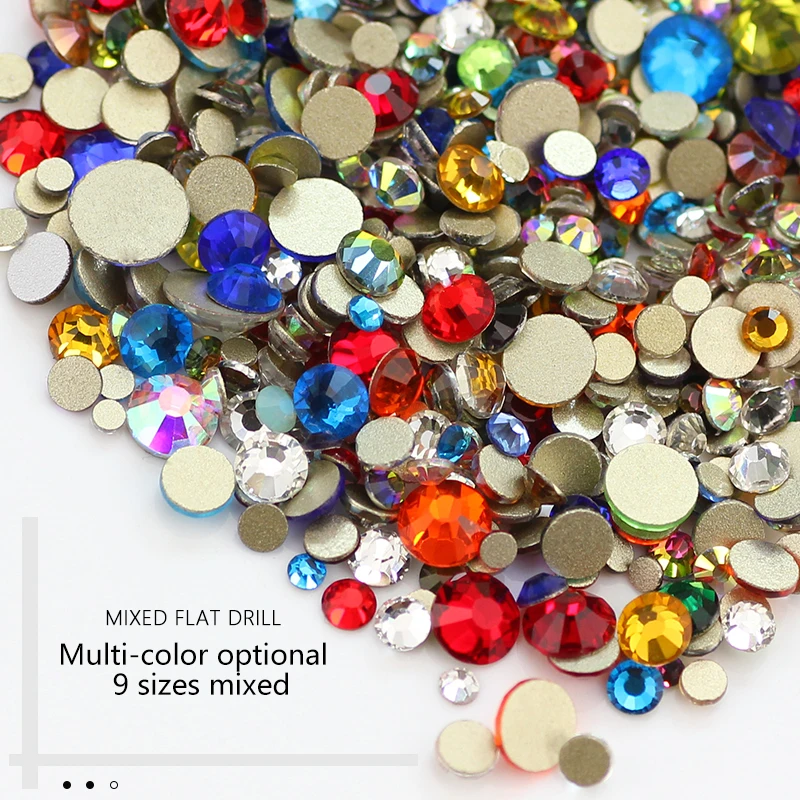 SS3-SS10 1440 шт. прозрачный кристалл AB золото 3D Б ез исправлений для ногтевого дизайна