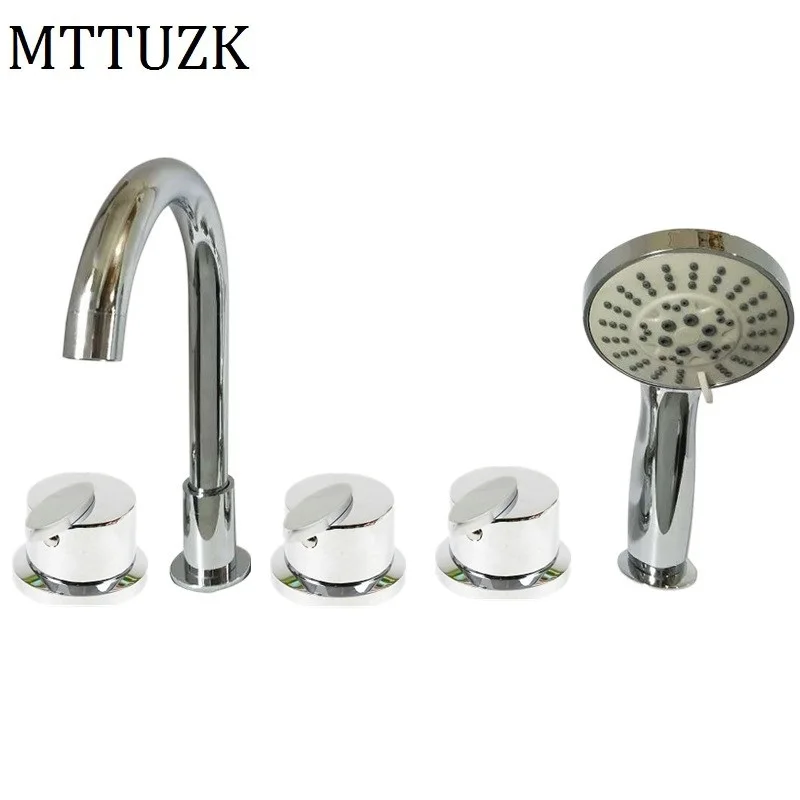 5PCS SET MTTUZK холодной и горячей воды Твердый латунный смесительный клапан кран Смеситель кран для ванны для Ванной Джакузи кран 5 шт наборы - Цвет: 5PCS SET