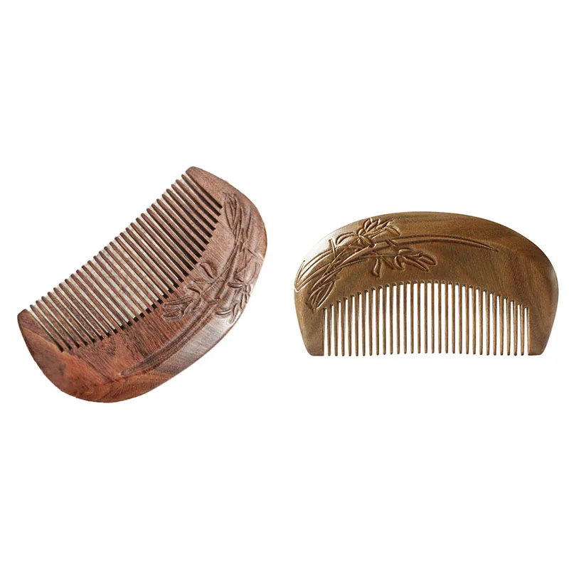 

1 PC Sandalwood Anti-Alopecia Wood Comb Natural Head Massage Hair Brush Hair Care Flower Style