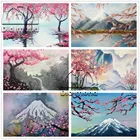 Алмазная живопись Вишневый цветок, крепление для вышивки крестиком, пейзаж Fuji, полная вышивка крестиком, мозаика сделай сам, подарок для домашнего декора