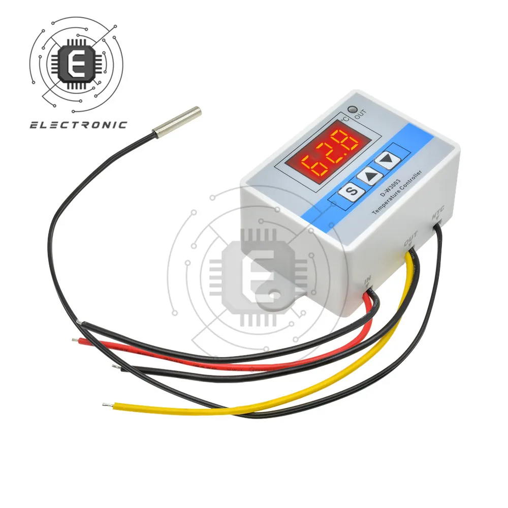 

W3003 DC 12V LED Digital Temperature Controller Thermostat Heating Cooling Control Temperature Sensor Regulator -50~110C