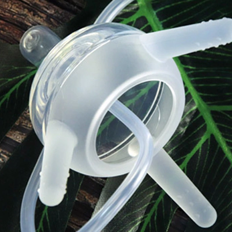 

H3CD 250ml Wide Mouth Handless Newborn Milk Bottle Self-Feeding Baby Bottle with Long Straw Tube Silicone Sippy Kids Cup Nursing