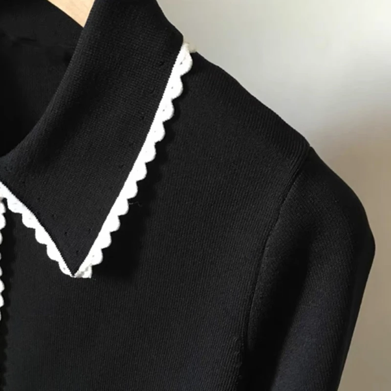 Женский трикотажный кардиган в полоску элегантный милый стиле High Street с длинным