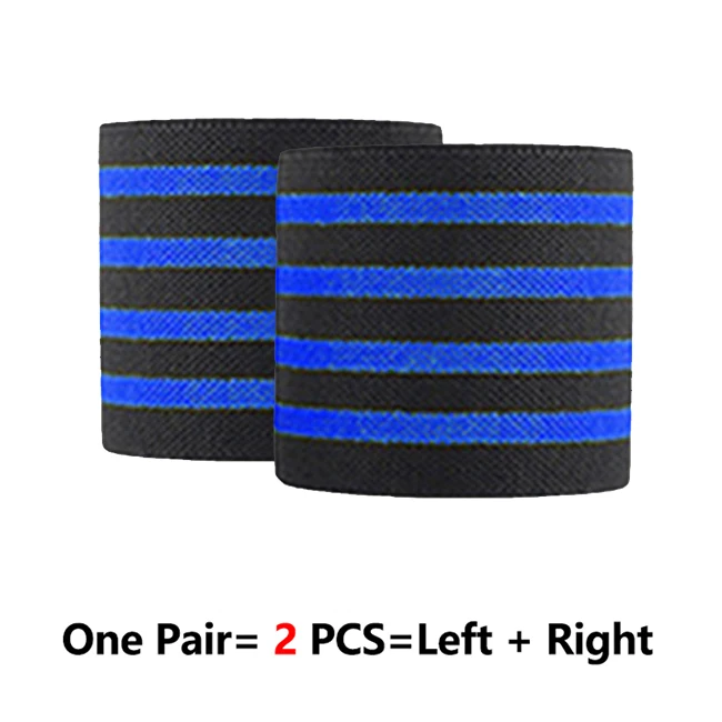 Blue Four Stripes ROEGADYN профессиональная Тяжелая атлетика 2 м эластичный наколенник фитнес наколенник поддерживающий фиксатор тяжелый вес приседания тренировочный наколенник - Цвет: Blue Four Stripes