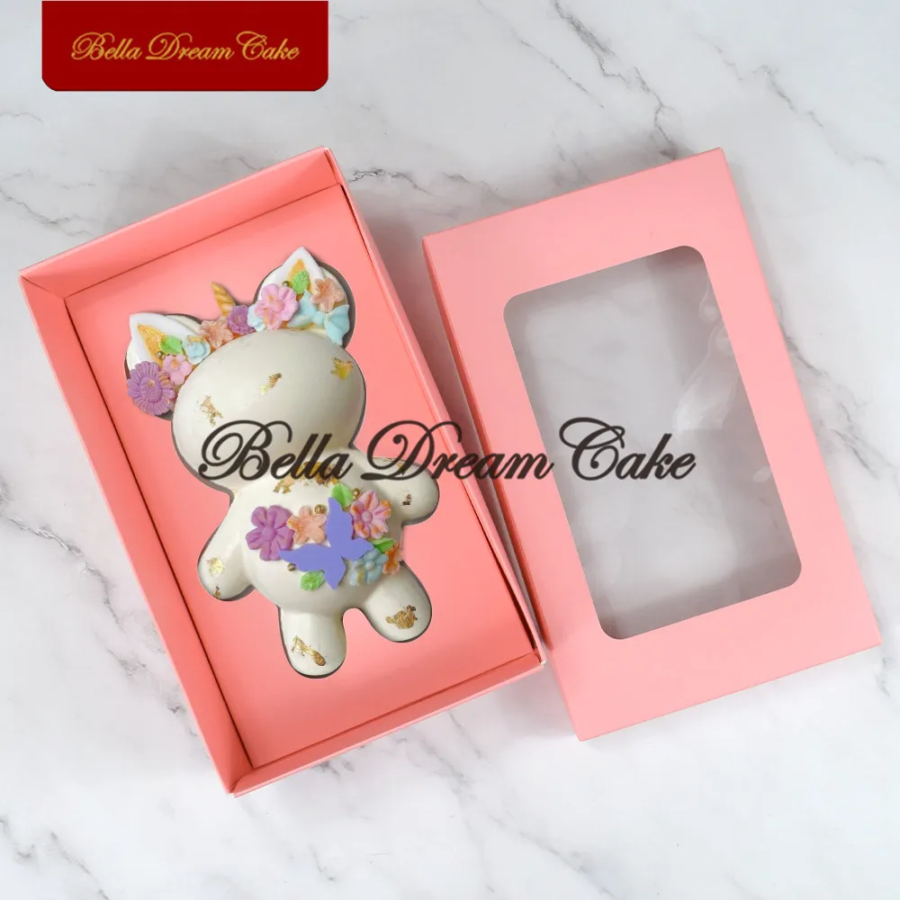 

3D Cute Bear Shaped Chocolate Mold DIY Creative Mousse Mould Giftbox for Valentine's Day Cake Decorating Tool Baking Accessories