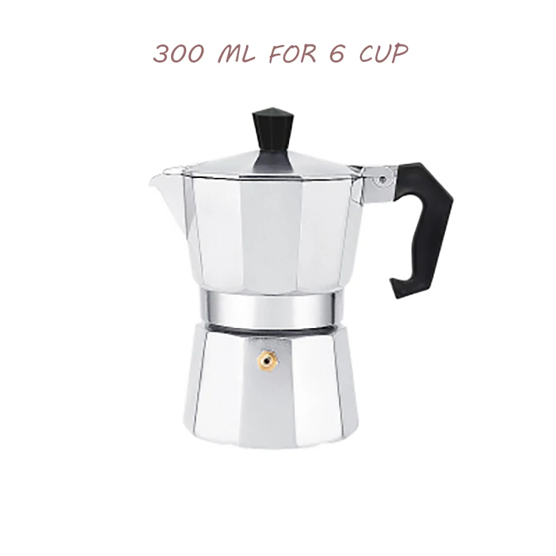 Кофеварка GUNOT, алюминиевый кофейник Mocha, кофейник для эспрессо, кофейник, кофейник для эспрессо, Кофеварка - Цвет: Sliver 300ml