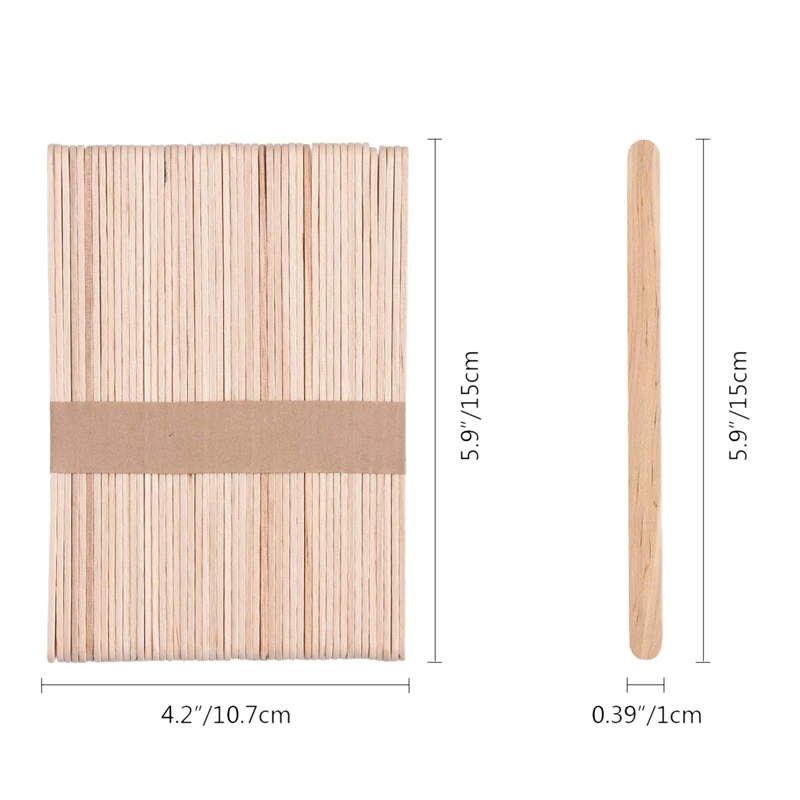 300 шт восковые Аппликаторы палочки большие sicle деревянные ремесло для бровей