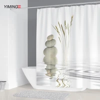 yiming pebble printed shower curtain mildew washable curtain with hook bathroom decorative curtain 3d shower curtains 240180cm