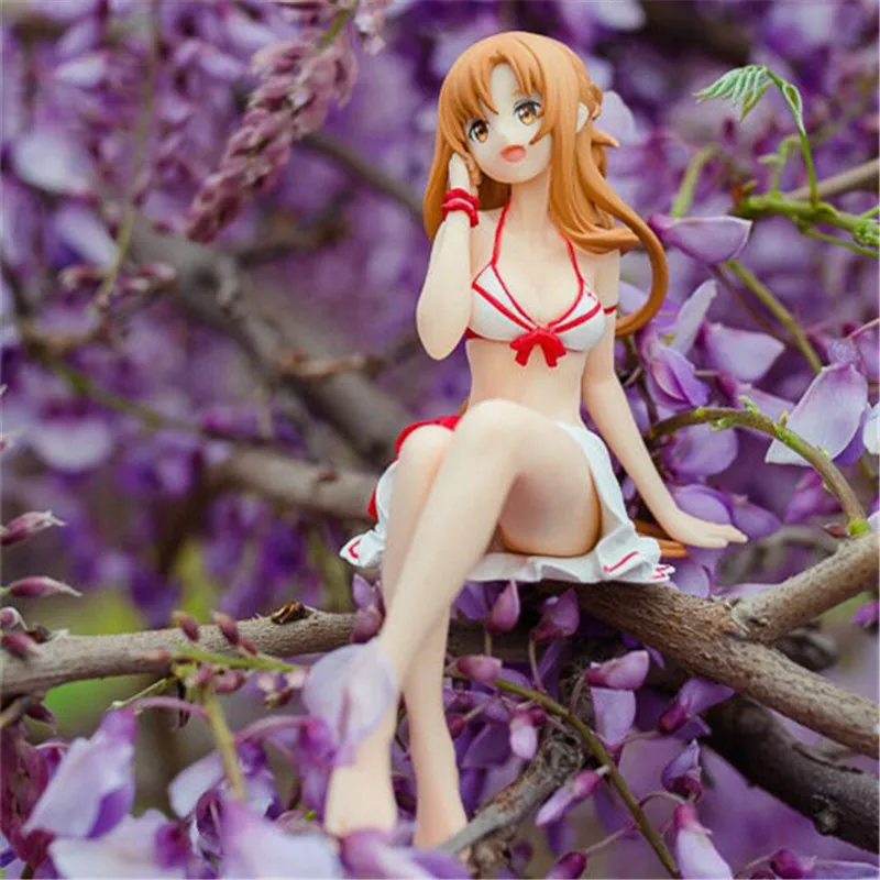 

SAO Yuuki Asuna Sword Art Online 1st Asuna Sitting Ver. Swimsuit PVC Action Figure Model Desktop Decoration Noodle Stopper 12cm