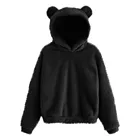 Женские толстовки с длинным рукавом, флисовая толстовка, теплый Пушистый пуловер в форме медведя, 2020
