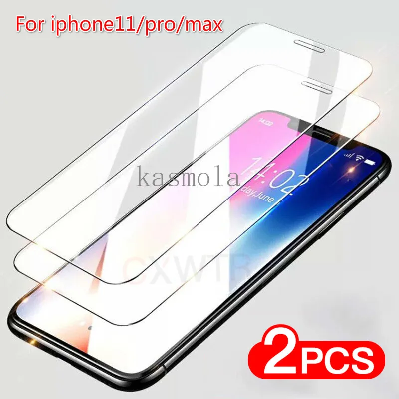Закаленное стекло 9H для iPhone 8 7 6 6S Plus 5 SE 2 шт. защитная пленка 11 Pro Max X XR XS | Мобильные