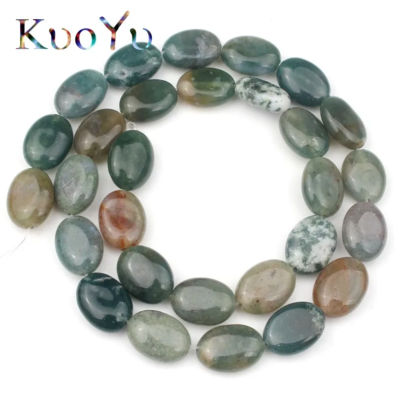 Natural Oval India Agates Stone Beads Loose Spacer For Jewelry Making DIY Handmade Bracelet Necklace Accessories 10x14mm | Украшения и