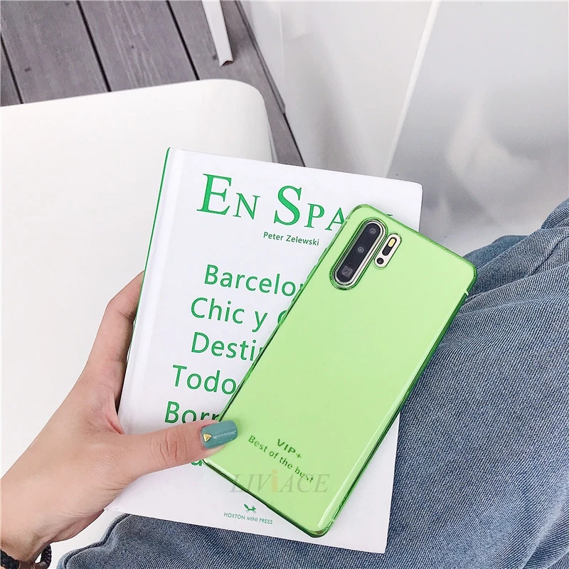 green Роскошный мягкий чехол из ТПУ с покрытием для huawei p30 pro p20 lite mate 20 30 honor 9 10 lite 8x p smart y9 nova 3 3i силиконовый чехол - Цвет: green
