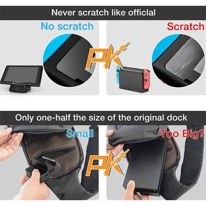 

Portable Charging Dock Stand For Nintendo Switch/Lite TV HDMI-Compatible Video Conversion Adapter USB Charger Station