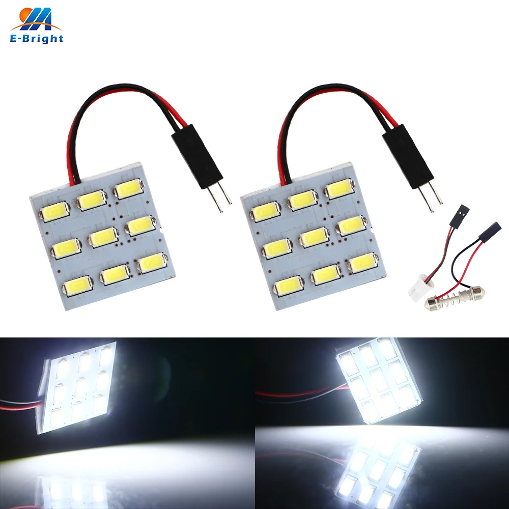 2 шт. 5630 9 SMD DC 12V Led панельный светильник с адаптерами Festoon C5W T10 W5W Купол крыши лампы