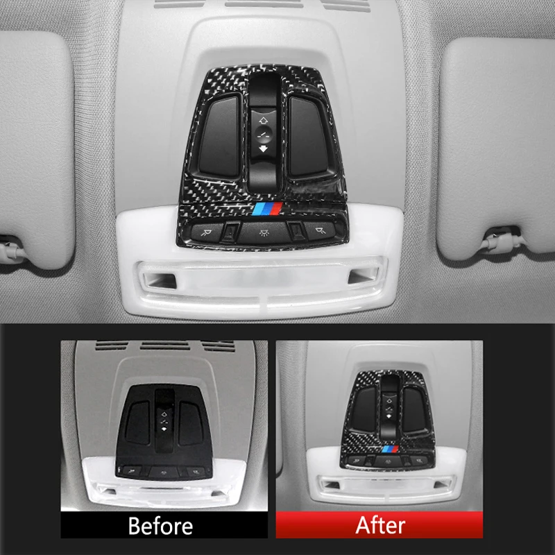 

Carbon Fiber Car Interior Front Reading Light Lamp Frame Cover Trim For BMW 1 2 3 4 Series 3GT X1 X5 X6 F20 F30 F31 F32 F34 F36