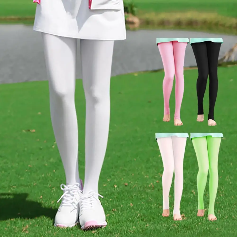 

Cool Ice Silk Stocking Breathable Sweat-absorb Sports Equipment Golf Compression Stockings Leggings for Outdoor Gym