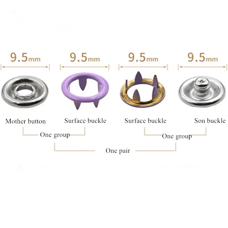 20 шт 9 5 мм полые цветные пряжки металлические кнопки с пятью когтями 14 цветов без