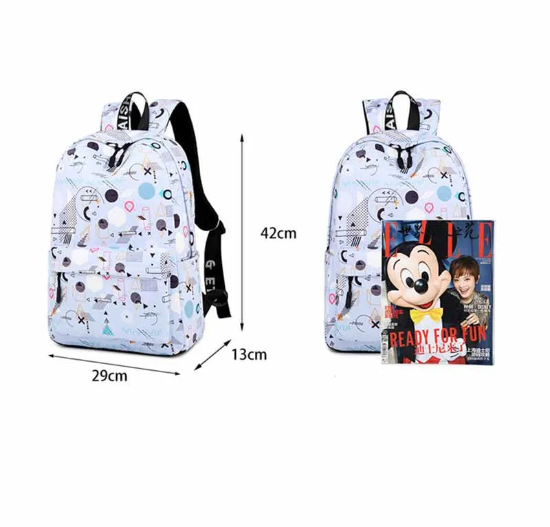 

New Polyester waterproof school bag Casual Large capacity Student backpack for teenage girls Travel backpack female Mochila