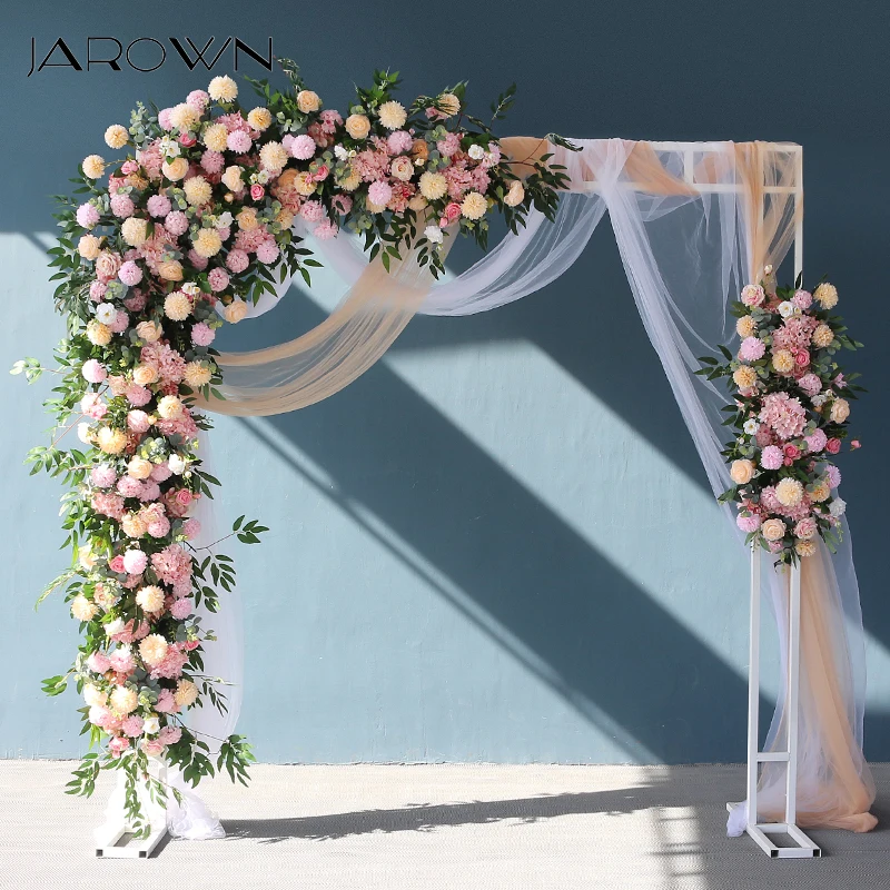 

JAROWN Customize Hydrangea Triangle Flower Row Flower Arrangement Wedding Background Decor Artificial Flowers Home Party Decor