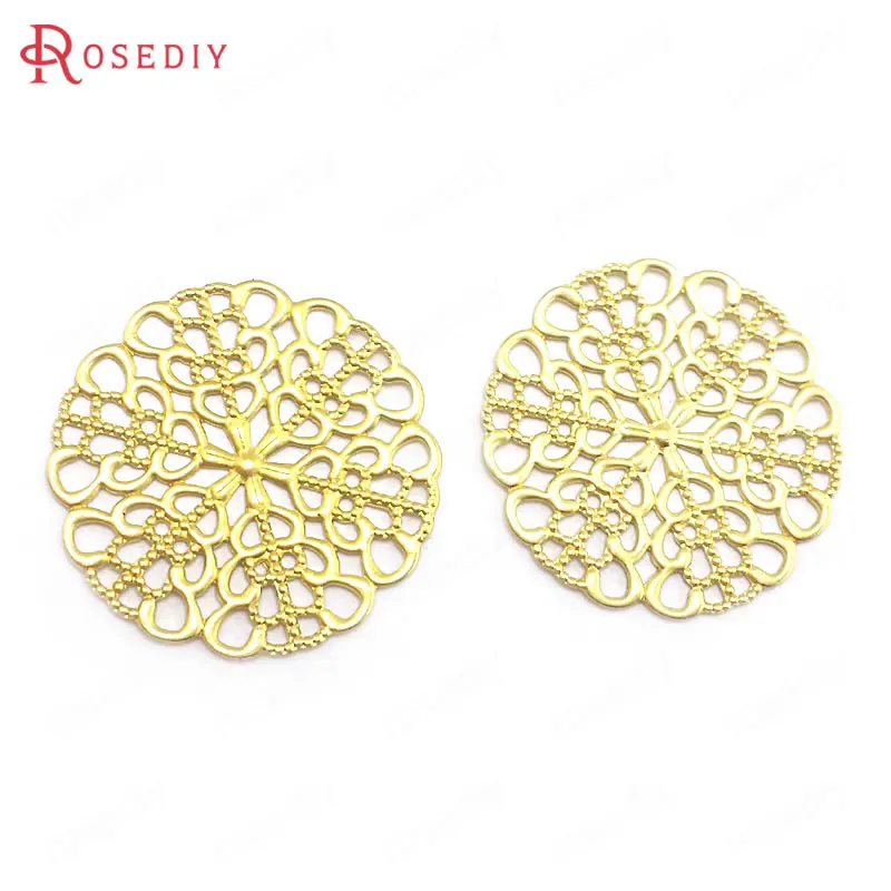 

(30555-G)40PCS 25MM Not plated color Brass Round Decorative Spacer Jewelry Making Supplies Diy Findings Accessories